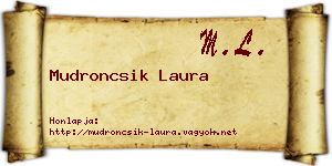 Mudroncsik Laura névjegykártya